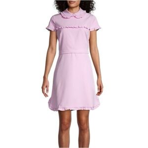 GAL MEETS GLAM Ruffle Trim Peter Pan Collar Dress